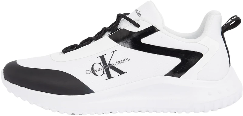 Calvin Klein Men's Runner Trainers, White (Bright White/Black), 6