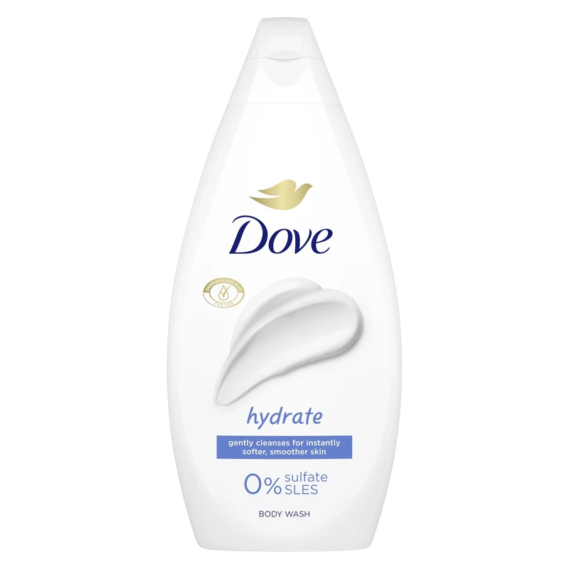 Dove Hydrate Body Wash Body Cleanser Shower Gel With Plant-Based Moisturisers For Softer, Smoother Skin After One Shower 450 Ml