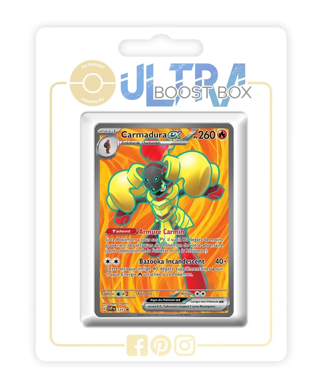 Carmadura ex (Armarouge ex) SV125 Full Art - Ultraboost X Écarlate et Violet 5 - Forces Temporelles Box of 10 Pokemon French Cards