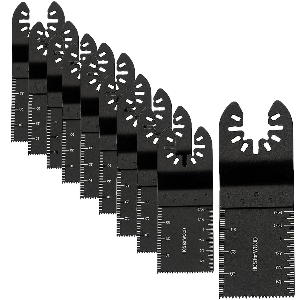 10 Pcs Multi Tool Blades Oscillating Saw Blades Universal Oscillating Quick Release Saw Blades Compatible with Dewalt, Milwaukee, Makita, Ryobi, Rockwell, Bosch