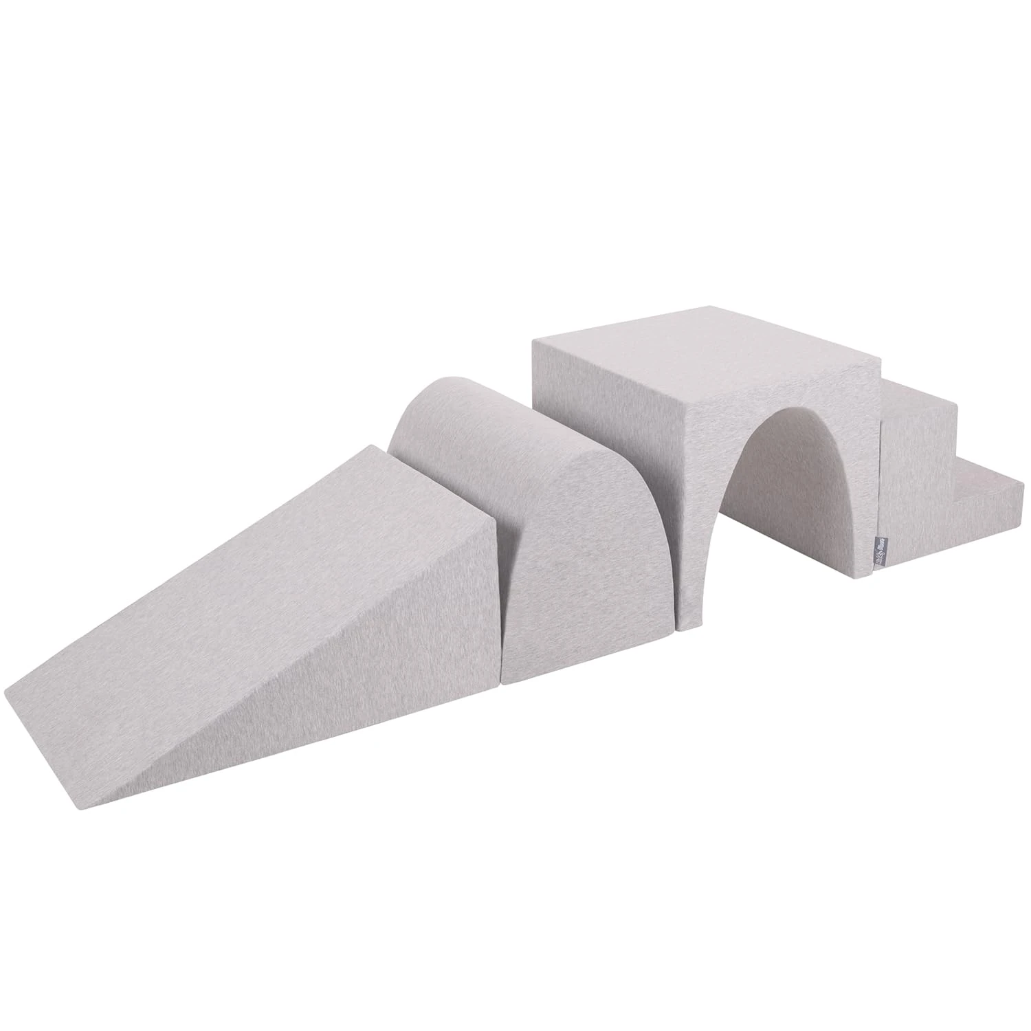 KiddyMoon Foam Playground Set - Wedge L/Hill/Tunnel/Steps PPZ-244, Light Grey,Multi-Size