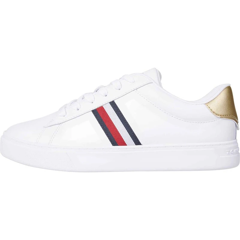 Tommy Hilfiger Women's Essential Low Top Court Trainers, White (White), 3.5