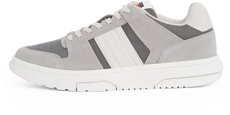 Tommy Jeans Men’s The Brooklyn Mix Sporty Cupsole Trainers, Grey (Granite Road), 6.5