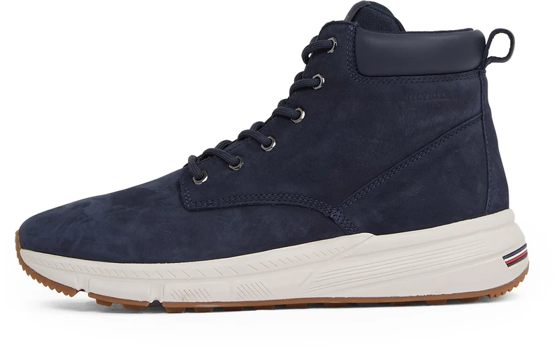Tommy Hilfiger Men’s Light Hybrid Leather Ankle Boots, Blue (Desert Sky), 11
