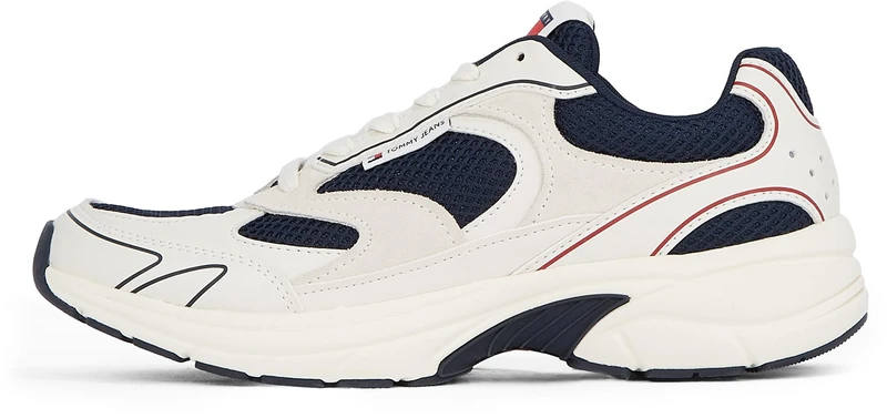 Tommy Jeans Men’s The Coney Chunky Sole Lace-Up Trainers, Multicolor (RWB), 6.5