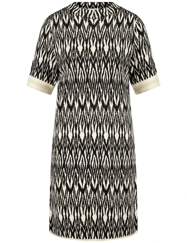Gerry Weber Dress Knitted, Black/Gold/Ikat Small/AOP, 18