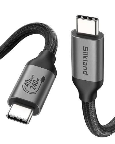 Silkland USB 4 Cable [USB-IF Certified] for Thunderbolt 4 Cable 40Gbps 240W 1M [8K@60Hz 5K@60Hz 4K@144Hz], PD 3.1 Fast Charging Compatible with Thunderbolt 4/3, iPhone 15 Pro MacBook SSD Docking