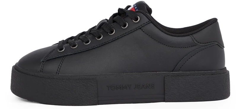 Tommy Jeans Women’s Low Top Flatform Trainers, Black (Black), 7.5