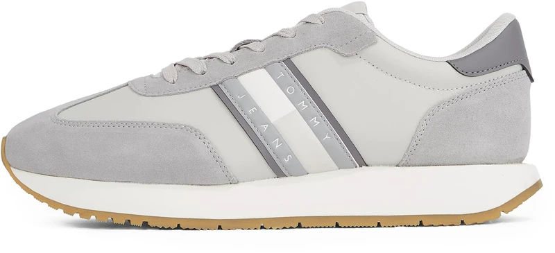 Tommy Jeans Men’s Retro Low Top Runner Trainers, Grey (Granite Road), 10