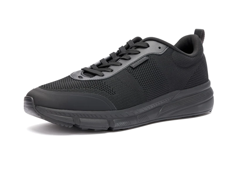 Tommy Hilfiger Men’s Lightweight Modern Knit Runner Trainers, Black (Black), 6.5