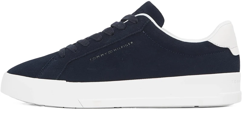 Tommy Hilfiger Men’s Better Suede Court Trainers, Blue (Desert Sky), 11