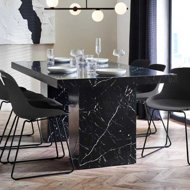 Julian Bowen Rome Dining Table-Black, Engineered Wood, 180 x 100