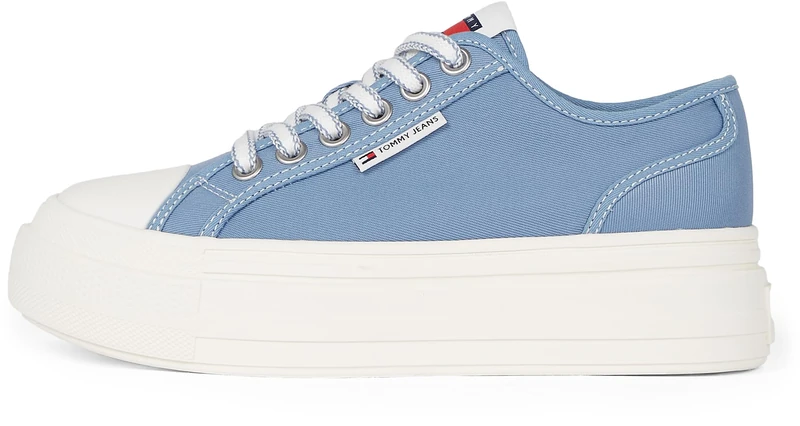 Tommy Jeans Women’s Low Top Foxing Flatform Trainers, Blue (Clear Water), 7