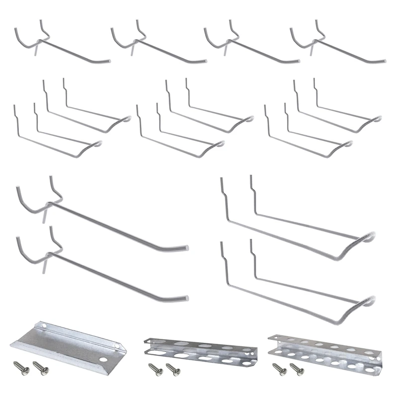 Simon Rack Assortment of Pegboard Hooks, Tool Holder, Pack of 17, Galvanised