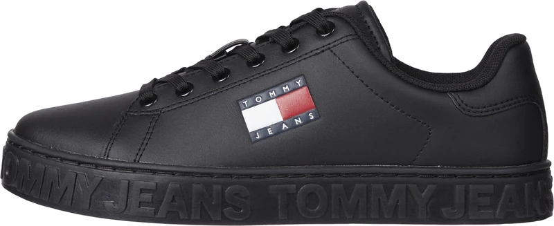 Tommy Jeans Women’s Low Top Logo Flatform Trainers, Black (Black), 7.5