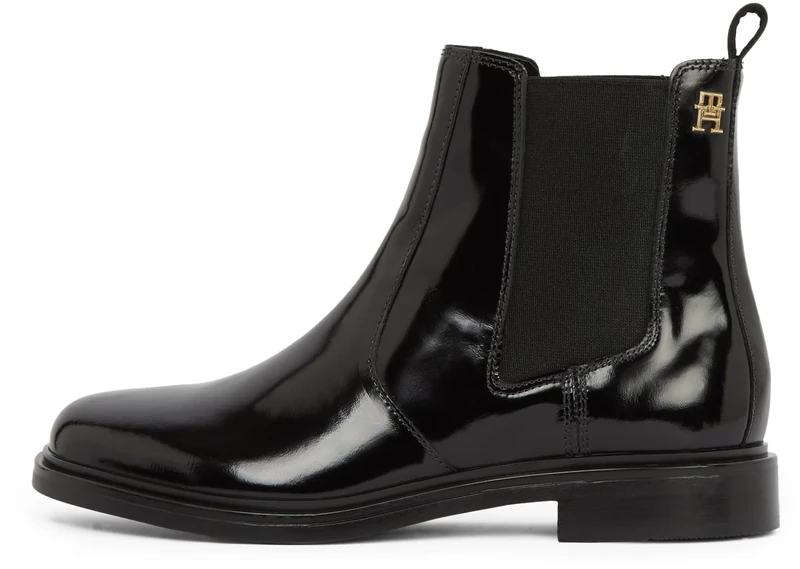 Tommy Hilfiger Women’s Abrasivato Leather Chelsea Boots, Black (Black), 7