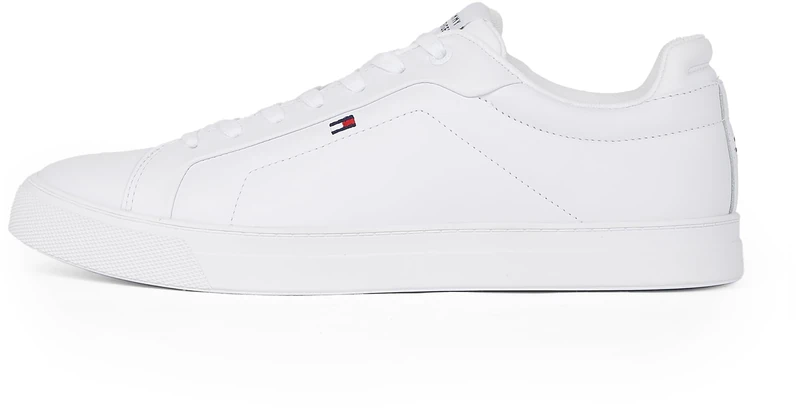 Tommy Hilfiger Men's Icon Flag Leather Court Trainers - White
