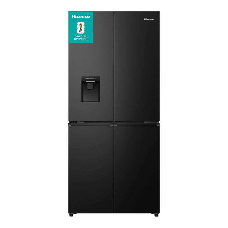 Hisense RQ5P470SMFE Wifi Connected American Fridge Freezer Cross Door with Water Dispenser, No Frost, 482 liters, Black Stainless Steel - E Rated, Noise level: 37 decibels, H178.5 x W79.4 x D69.8 (cm)