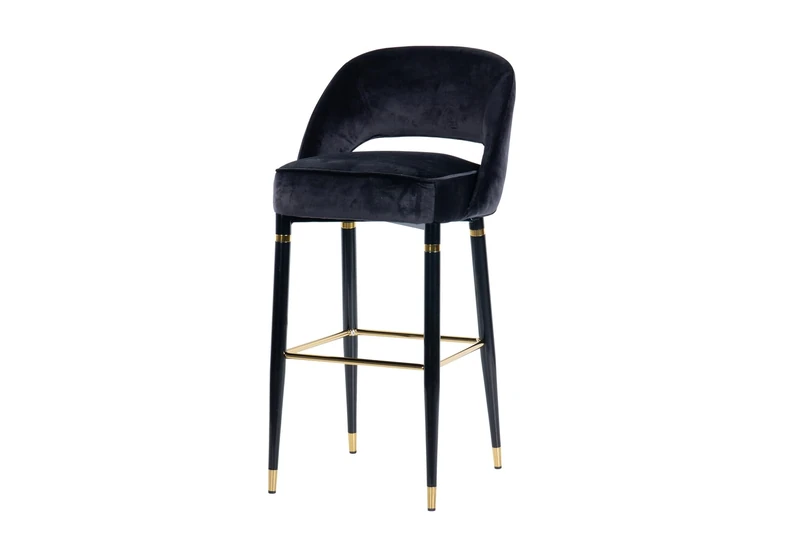 Adda Home Velvet Stool Black Norfolk 51X53X102 Cm