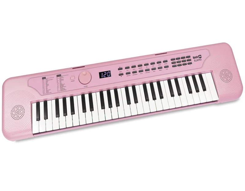 49 Key Keyboard Piano, Portable Electronic Music Keyboard with Speakers, USB-C Power or Battery Operation, Headphone Input, 200 Tones, 200 Rhythms, 50 Songs, Record & Playback, Note Stickers & Lessons