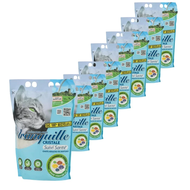 Tranquille - Silica Health Tracker Cat Litter 4L - Pack of 8