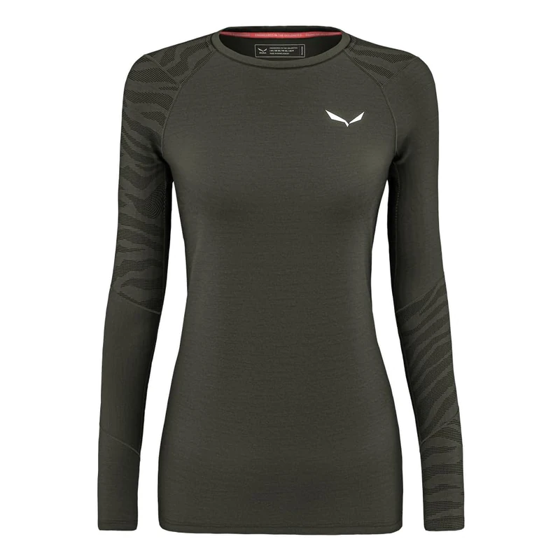 Salewa Cristallo Warm Alpine Merino Responsive Long Sleeve Baselayer Women, Green, L
