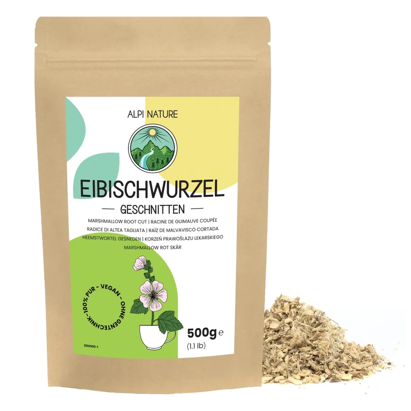 Alpi Nature Marshmallow Root Tea 500g 1.1 lb, Cut Unpeeled Marshmallow Root for Tea Preparation