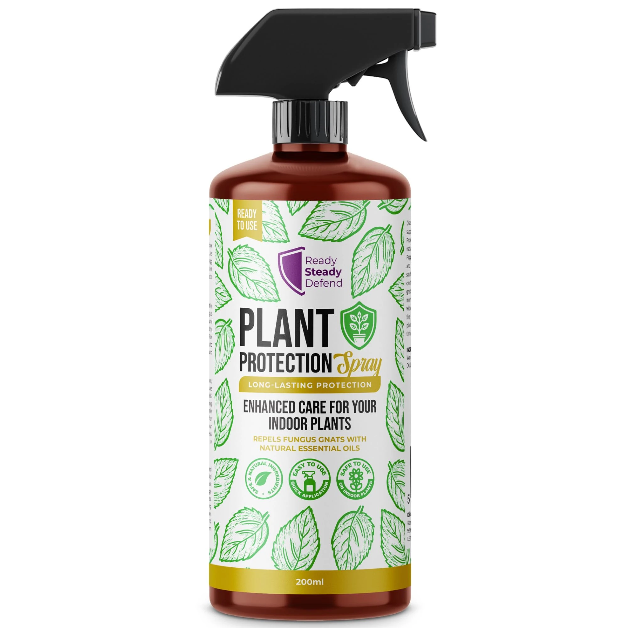 Plant Protection Spray - Fungus Gnat Protector 200ml, Essential Bug Spray for Plants, Effective Fungus Gnat Killer, Safe & Natural Indoor & Outdoor Plant Care Solution for Flowers, Fruit & Veg, Shrubs