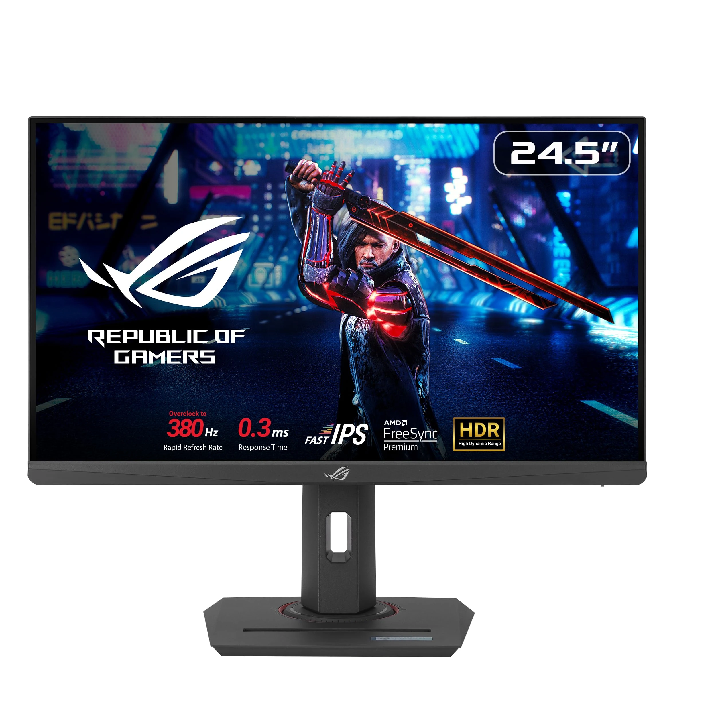 ASUS ROG Strix XG259QNS Gaming Monitor for eSports 25" (24.5), FHD (1920x1080), Frequency 380 Hz (OC), Fast IPS, Response Time 1 ms (GTG), HDR, DisplayWidget Center, Black
