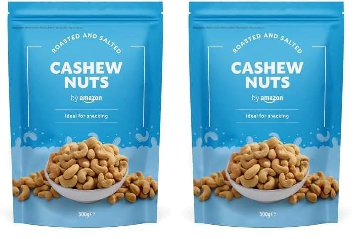 by Amazon Roasted and Salted Cashew Nuts, 500 g (Pack of 2)