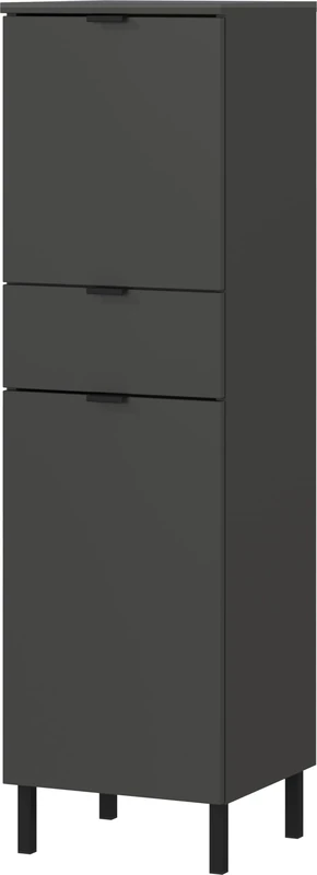 Germania Cupboard 1982-547 GW-Arcena, in graphite, with metal feet, 34 x 120 x 34 cm (WxHxD)