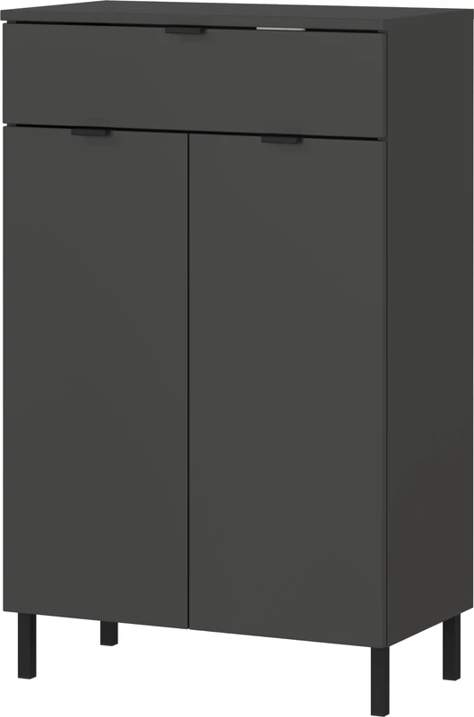 Germania Chest of drawers 1981-547 GW-Arcena, in graphite, with metal feet, 60 x 97 x 34 cm (WxHxD) - Image 1