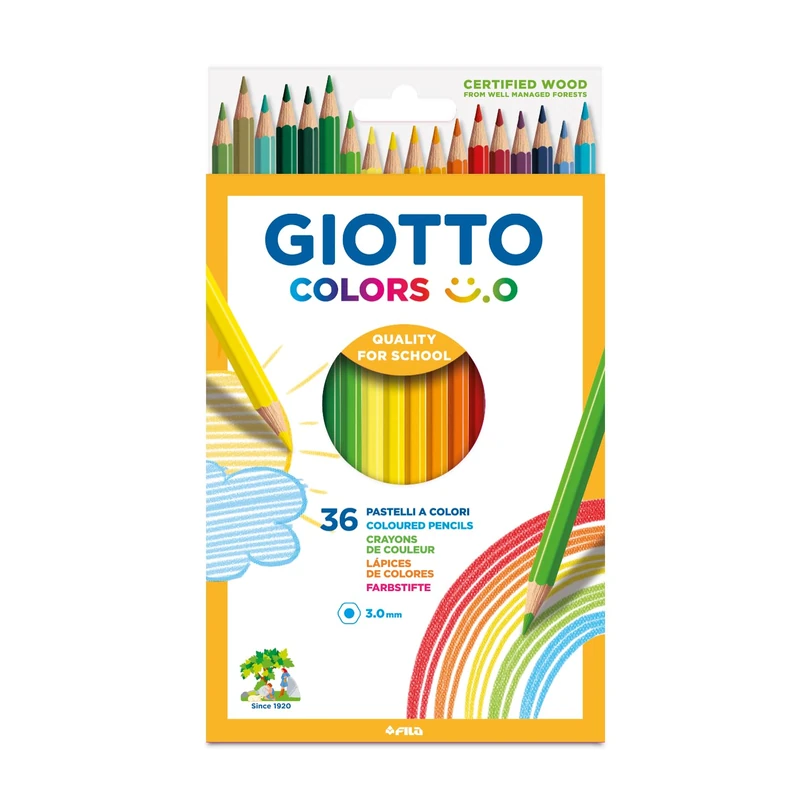 Giotto Colours Smile Coloured Crayons – 36 Pieces