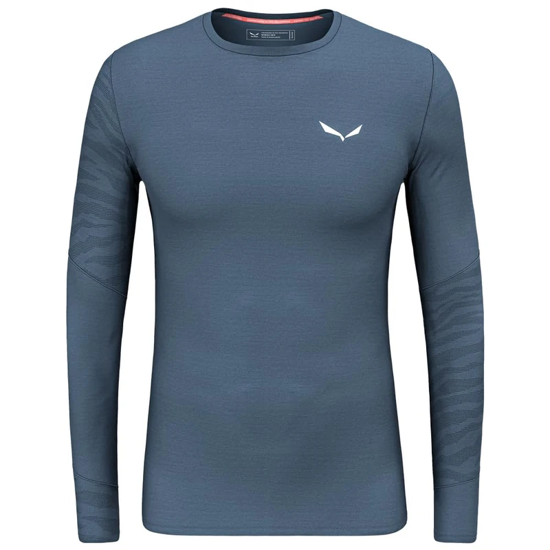 Salewa Cristallo Warm Alpine Merino Responsive Long Sleeve Baselayer Men, Blue, S