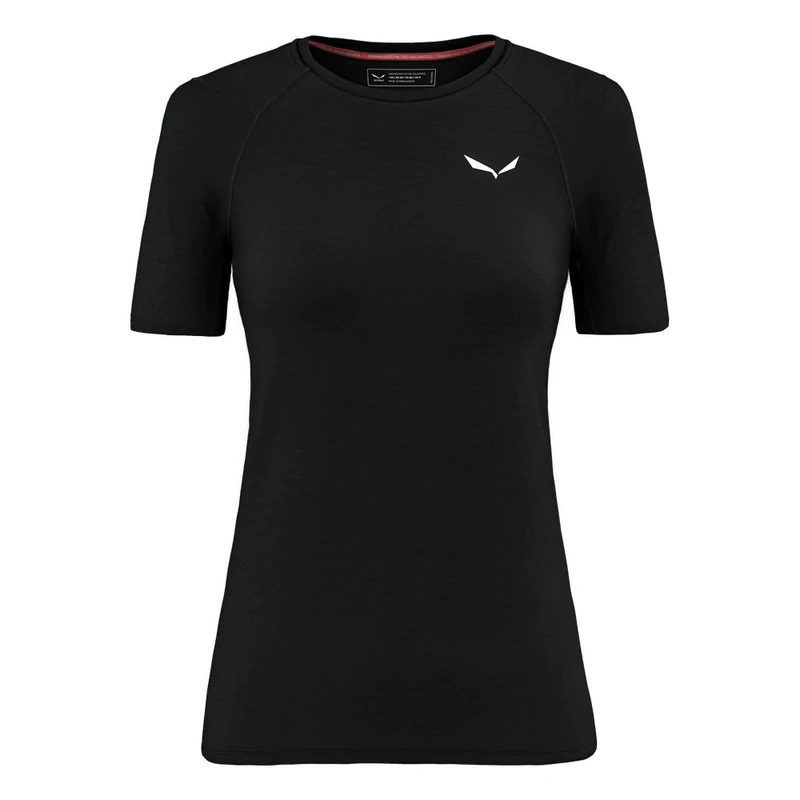 Salewa Cristallo Warm Alpine Merino Responsive Short Sleeve Baselayer Women, Black, XS