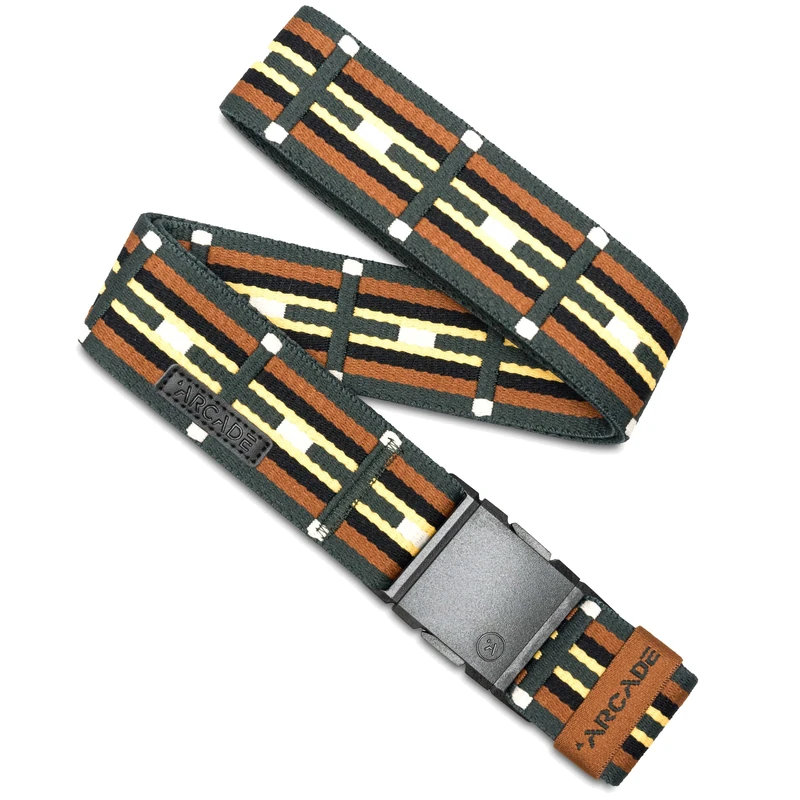Arcade Belts A2 Unisex Adventure Belt: Heavy Duty Stretch, Metal Free Buckle, Keyah - Jalapeno/Bay, Standard (Up to 40"); 1.5" Wide