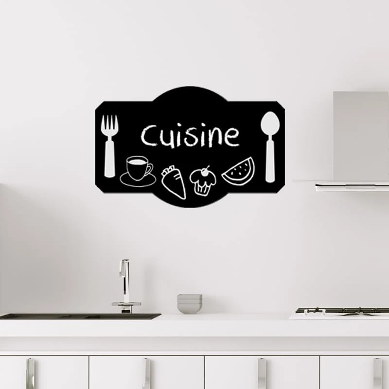 Ambiance Sticker Blackboard Slate – Removable Adhesive Wall Stickers – Kitchen Tray Design – H75 x L120 cm