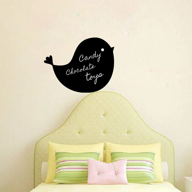 Ambiance Sticker Blackboard Slate – Removable Adhesive Wall Stickers – Bird Silhouette – H95 x L120 cm