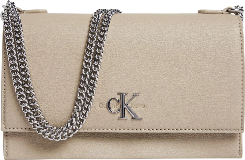 Calvin Klein Jeans Women MINIMAL MONOGRAM EW FLAP21 K60K612233, Grey (Crockery), One Size