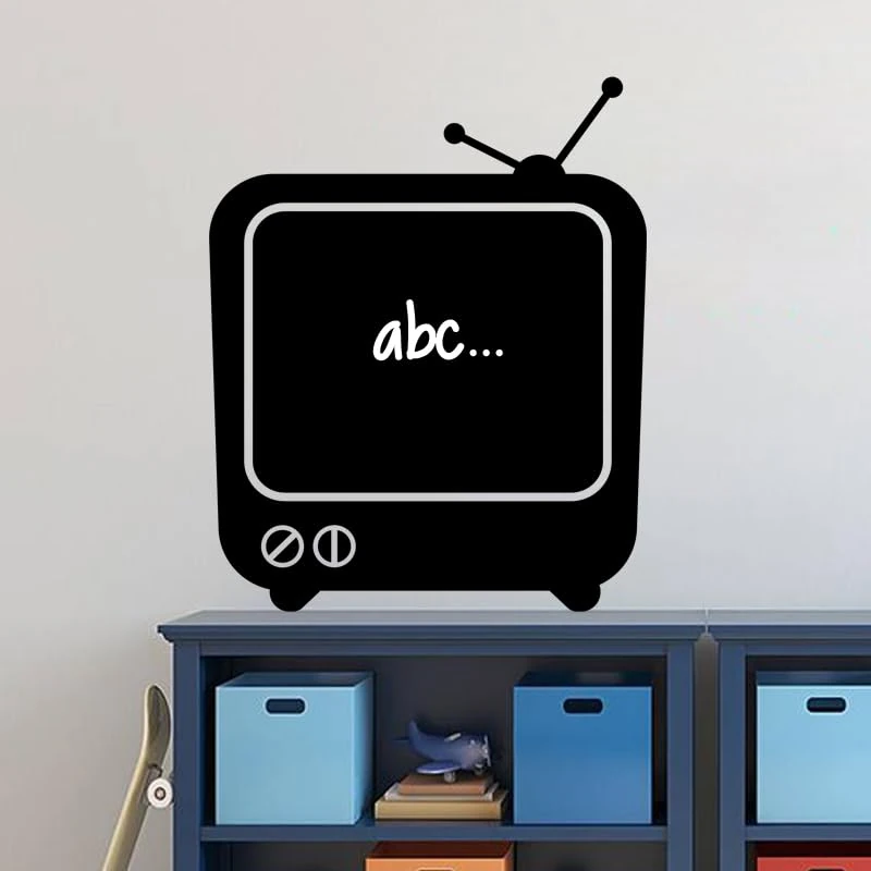 Ambiance Sticker Chalkboard Slate – Removable Adhesive Wall Stickers – Antique TV – H50 x L40 cm - Image 1