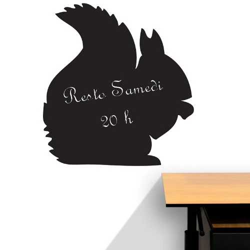 Ambiance Sticker Blackboard Slate – Removable Adhesive Wall Stickers – Squirrel – H95 x L85 cm