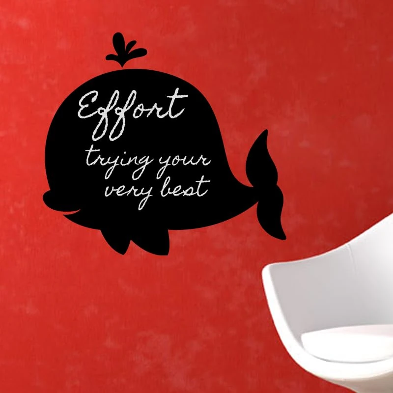 Ambiance Sticker Blackboard Slate – Removable Adhesive Wall Stickers – Whale Silhouette – H95 x L105 cm - Image 1