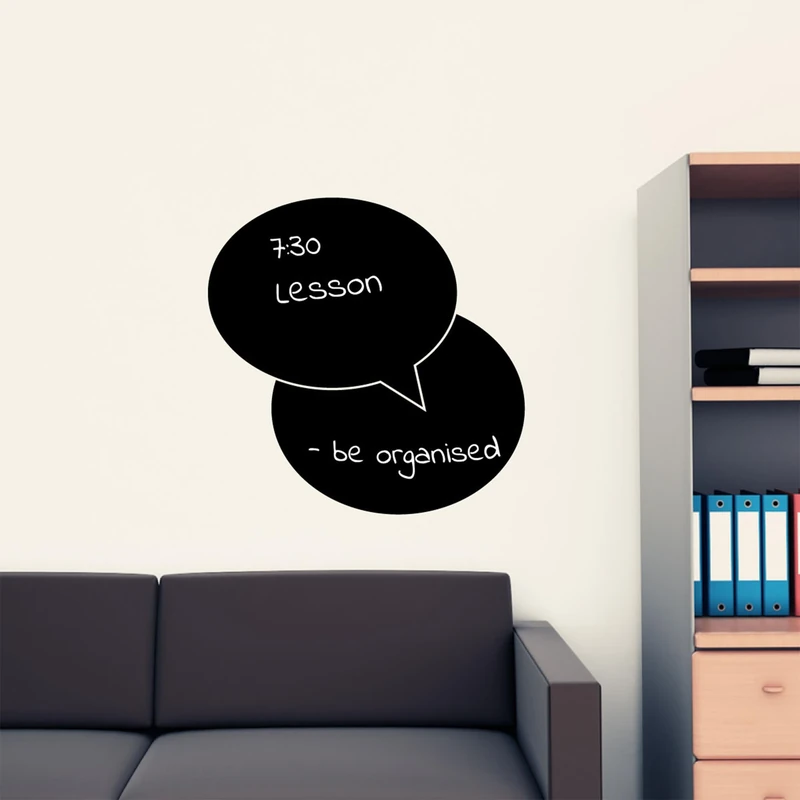 Ambiance Sticker Blackboard Slate – Removable Adhesive Wall Stickers – Bubbles Dialogue – H90 x L90 cm