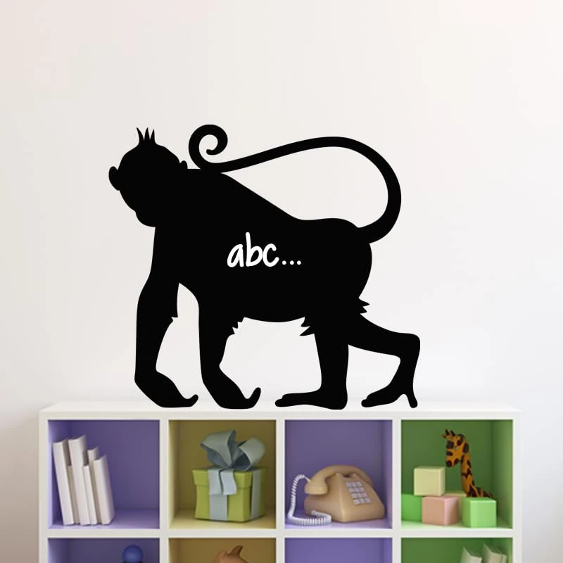 Ambiance Sticker Blackboard Slate – Removable Adhesive Wall Stickers – Monkey Silhouette – H90 x L110 cm