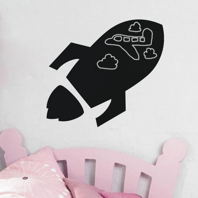 Ambiance Sticker Space Rocket Blackboard - 95 x 105 cm