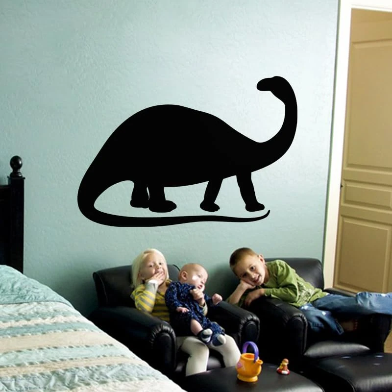 Ambiance Sticker Blackboard Slate – Removable Adhesive Wall Stickers – Dinosaur Silhouette – H110 x L160 cm - Image 1