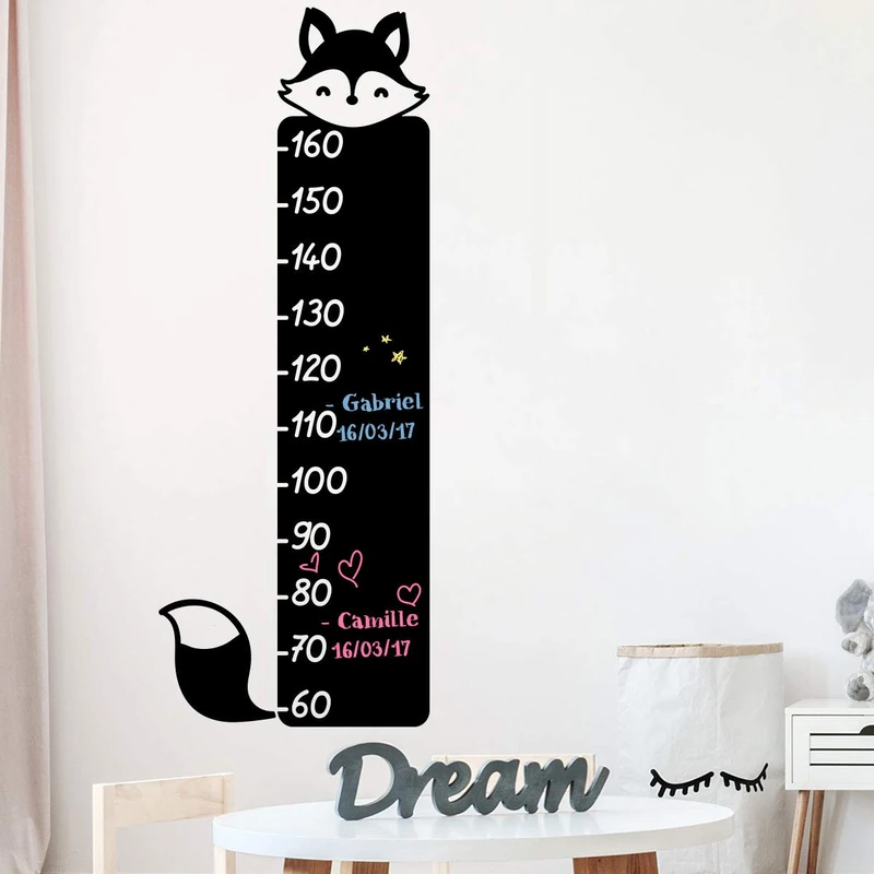 Ambiance Sticker Blackboard Blackboard – Erasable Adhesive Wall Stickers – Fox Height 130 x Length 50 cm + 4 Liquid Chalks - Image 1