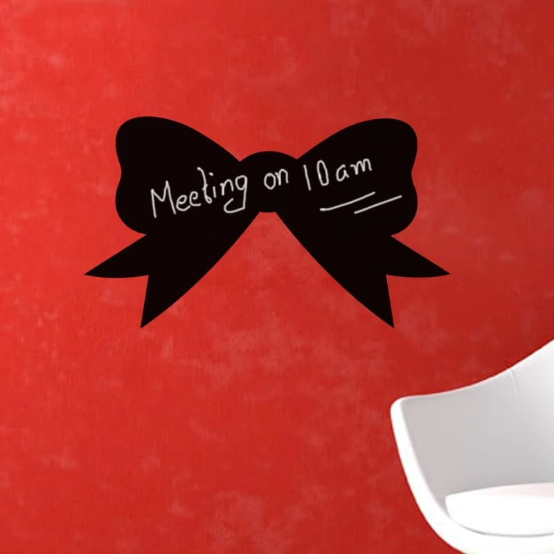 Ambiance Sticker Blackboard Slate – Removable Adhesive Wall Stickers – Bow Design – H75 x L130 cm - Image 1