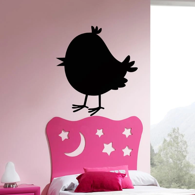 Ambiance Sticker Blackboard Slate – Removable Adhesive Wall Stickers – Small Bird Caricature – H110 x L100 cm - Image 1