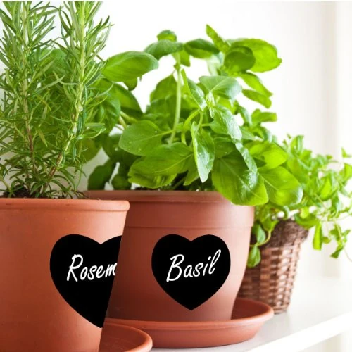 Ambiance Sticker Blackboard Slate – Removable Adhesive Wall Stickers – Heart Labels – H40 x L40 cm